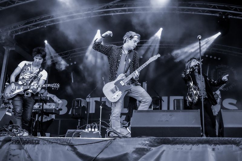 Frontman engaging the crowd
