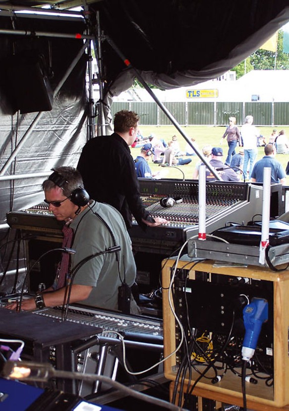 Backstage logistics and crew coordination at a festival